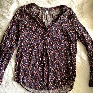 Flowered quarter button down shirt from Old Navy